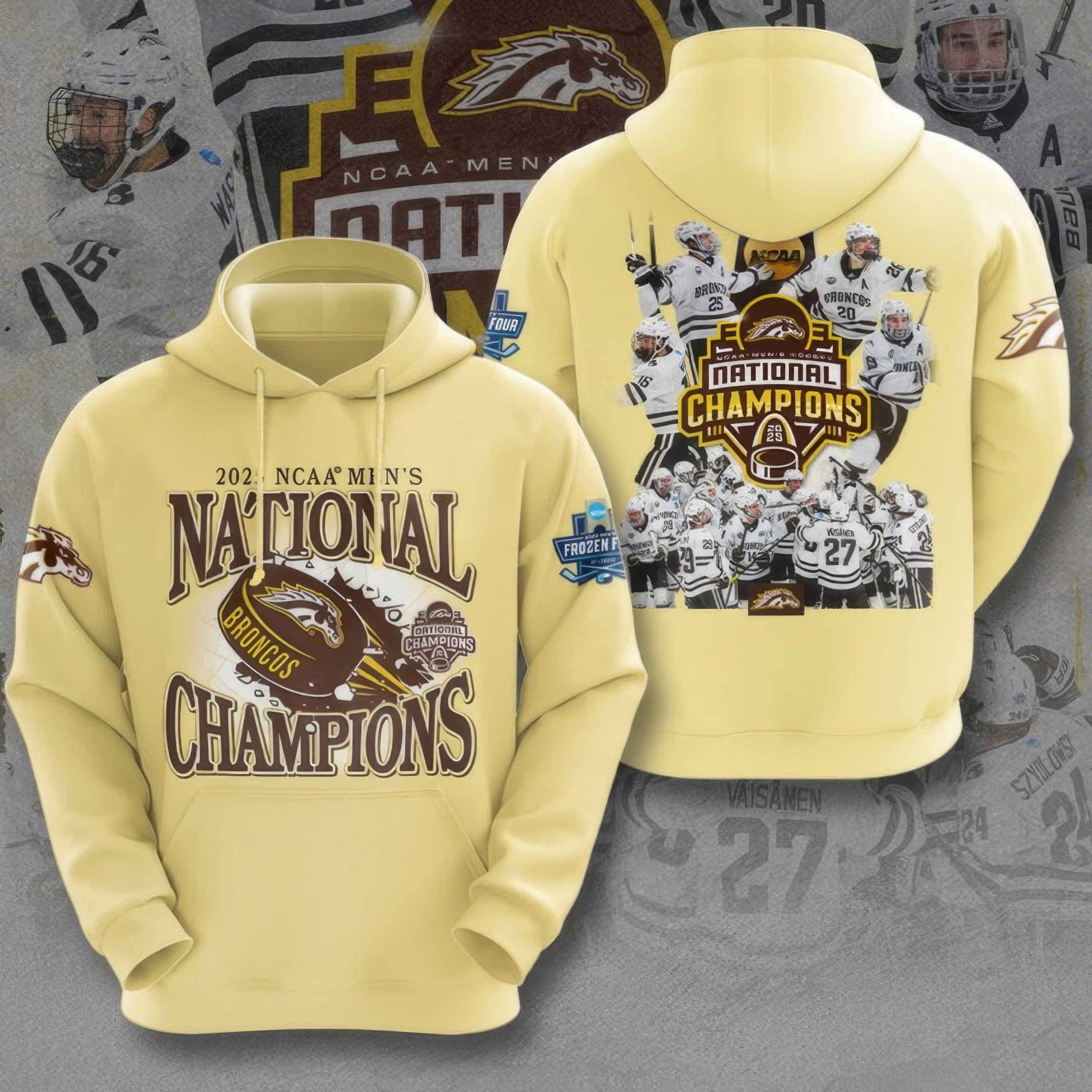 WMU Hockey 2025 National Champion Hoodie Gifts For Nhl Fans-1