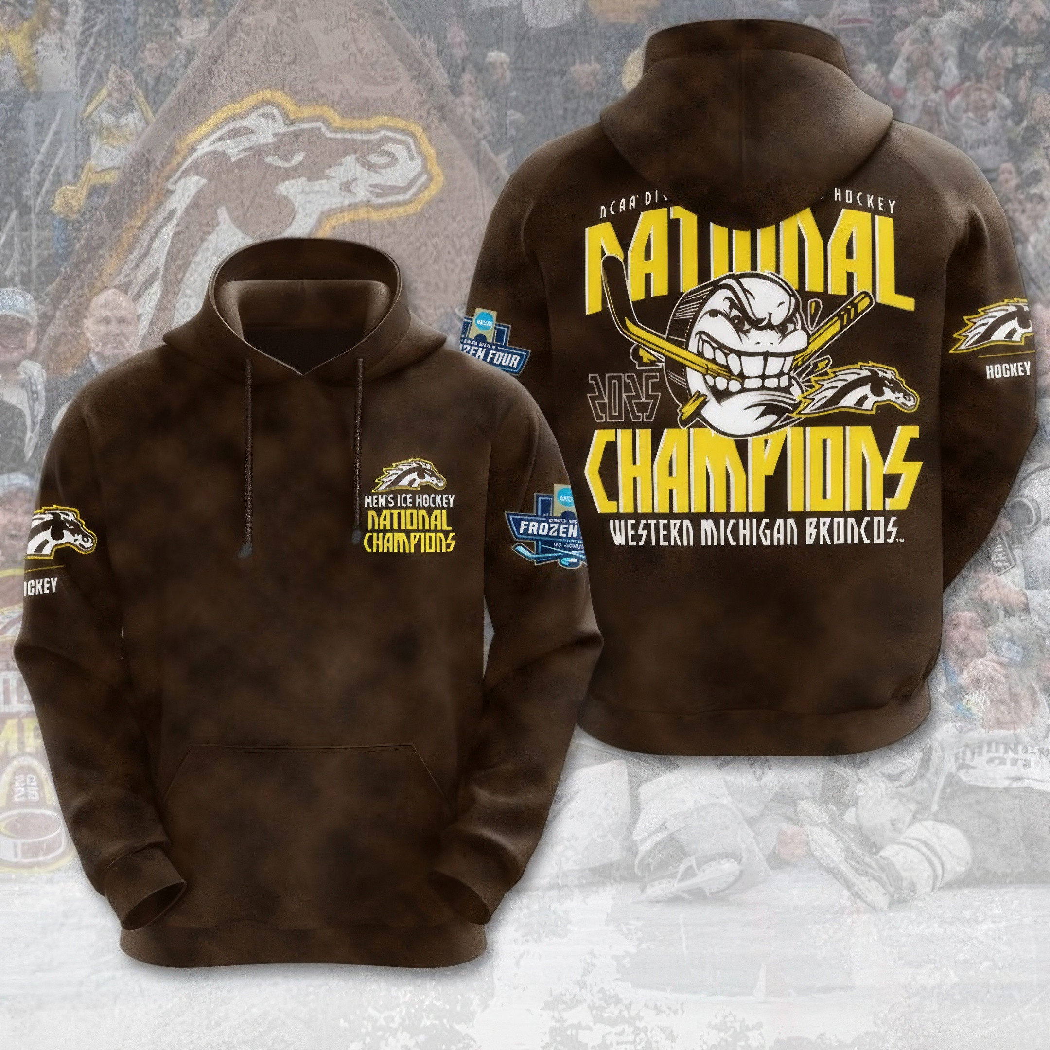 WMU Hockey 2025 National Champion Hoodie Ice Hockey Fan Gifts-1