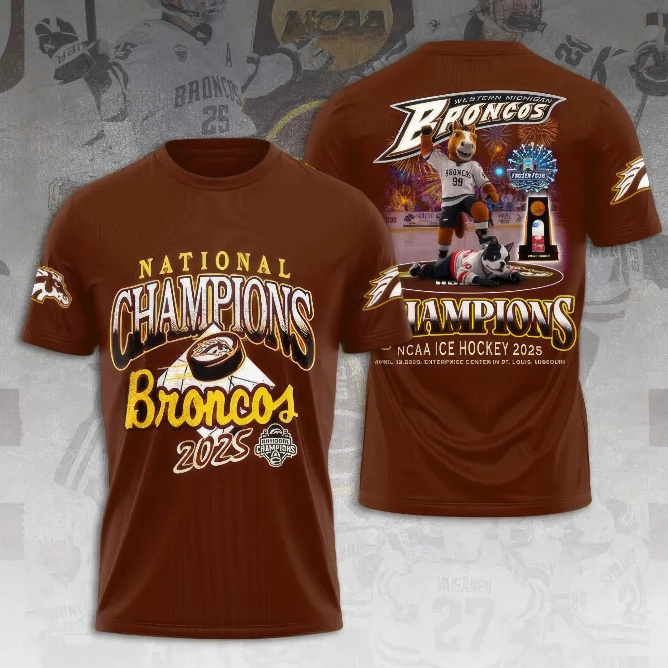 WMU Hockey 2025 National Champion Shirt Gift Ideas For Hockey Fans-1
