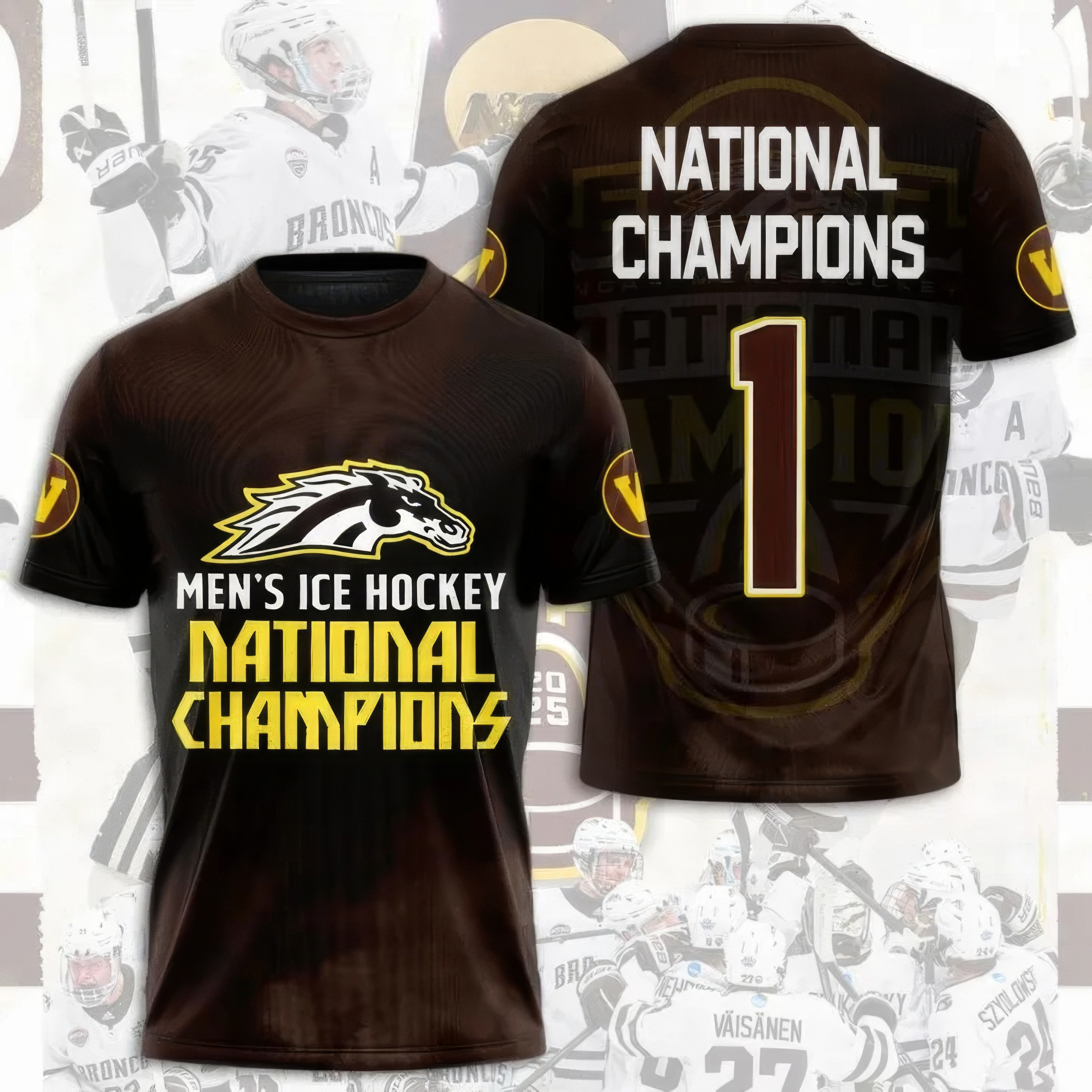 WMU Hockey 2025 National Champion Shirt Gifts For Ice Hockey Fans-1