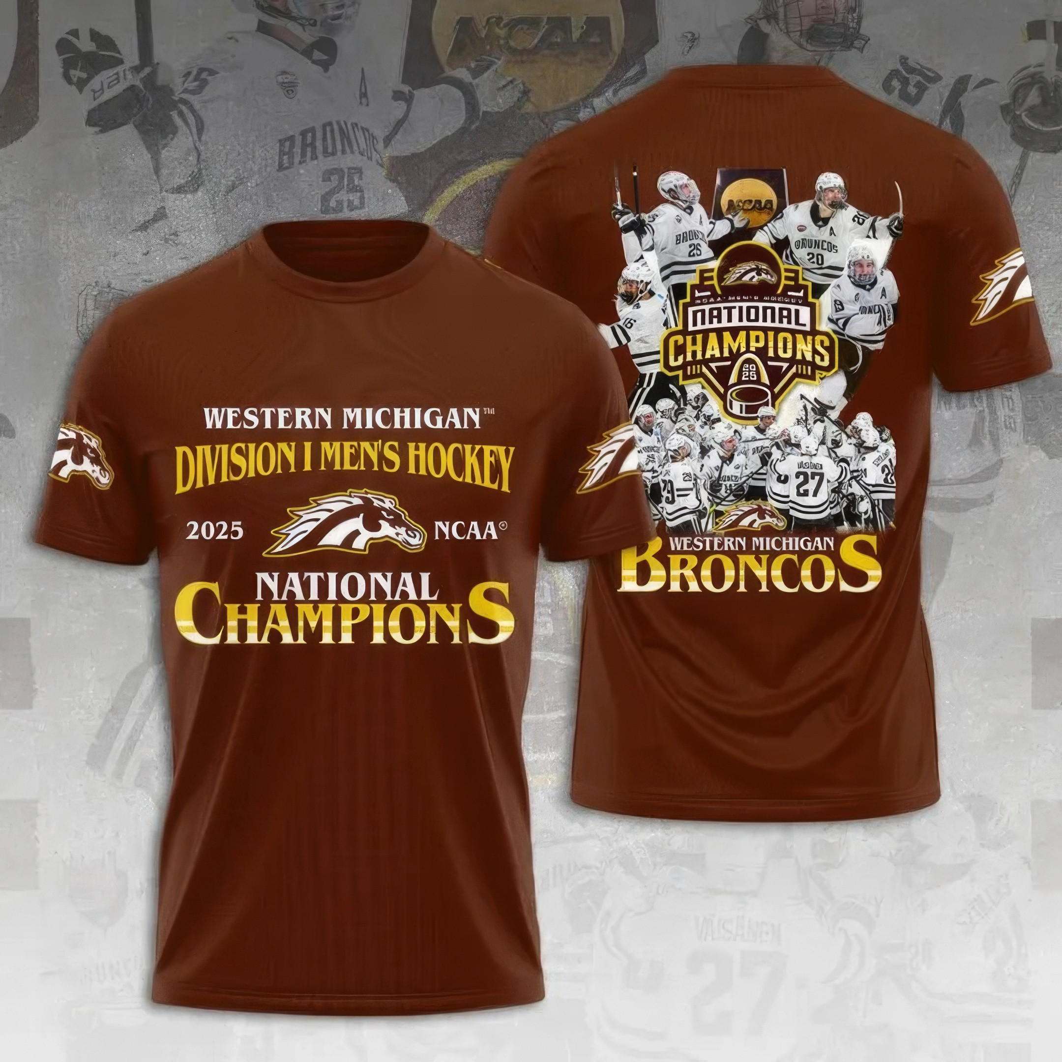 WMU Hockey 2025 National Champion Shirt Gifts For Nhl Fans-1