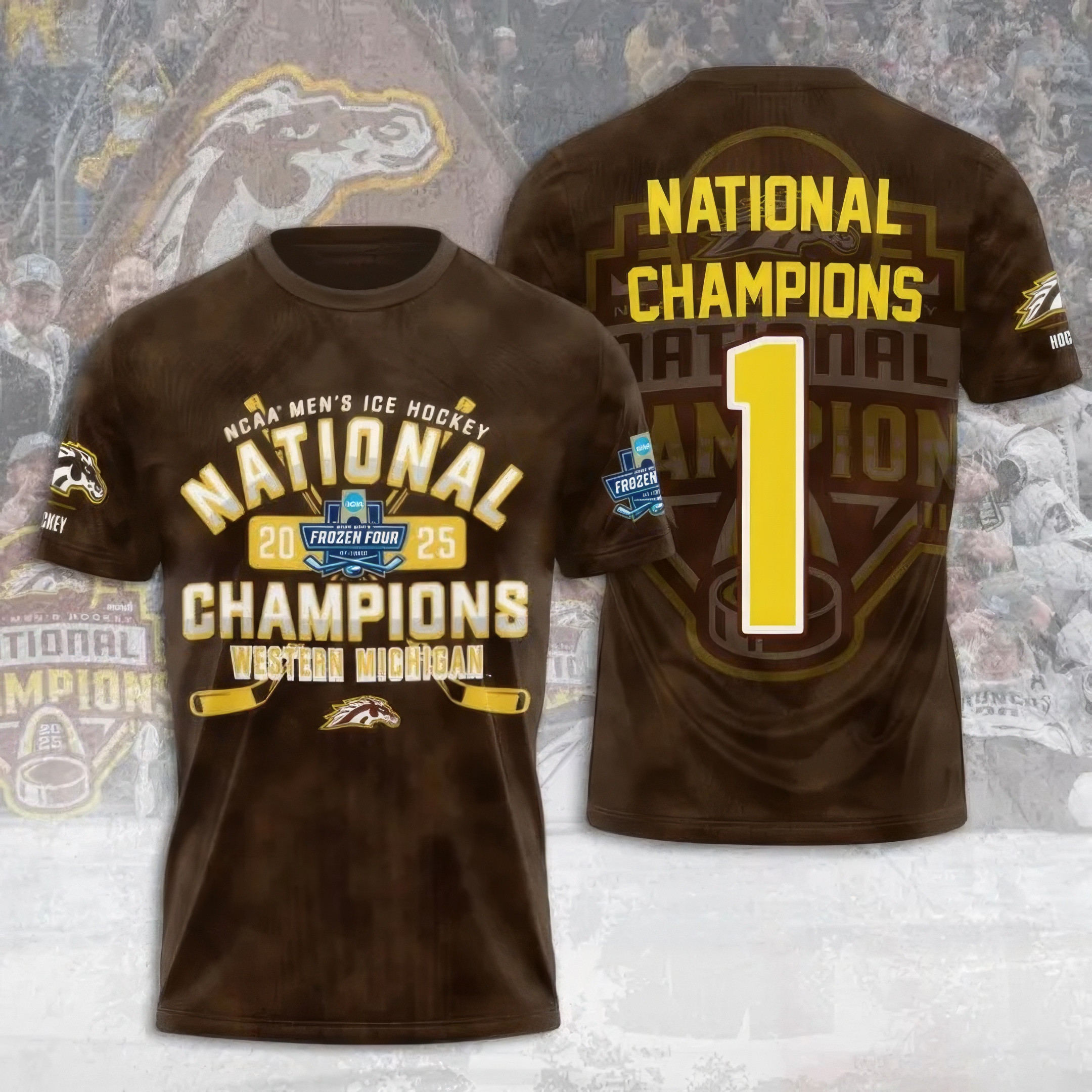 WMU Hockey 2025 National Champion Shirt Good Gifts For Hockey Fans-1