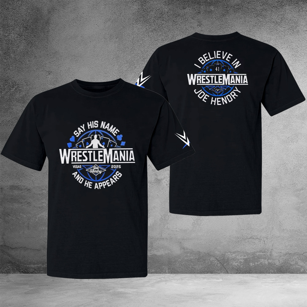 WWE Joe Hendry WrestleMania 41 Logo T-Shirt Gift Ideas For Husband-1