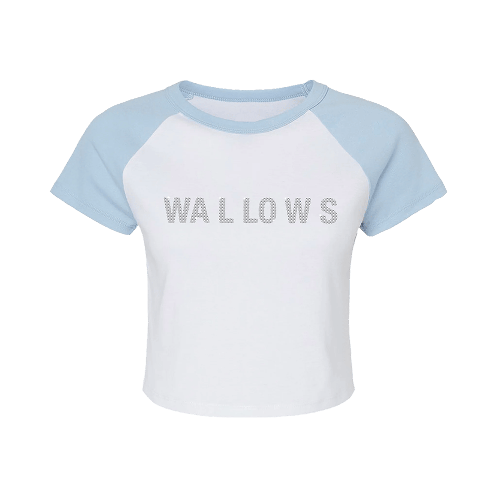 Wallows Merch Wal Rhinestone Logo Cropped T-Shirt For Women's Gift For Rock Band Fans-1