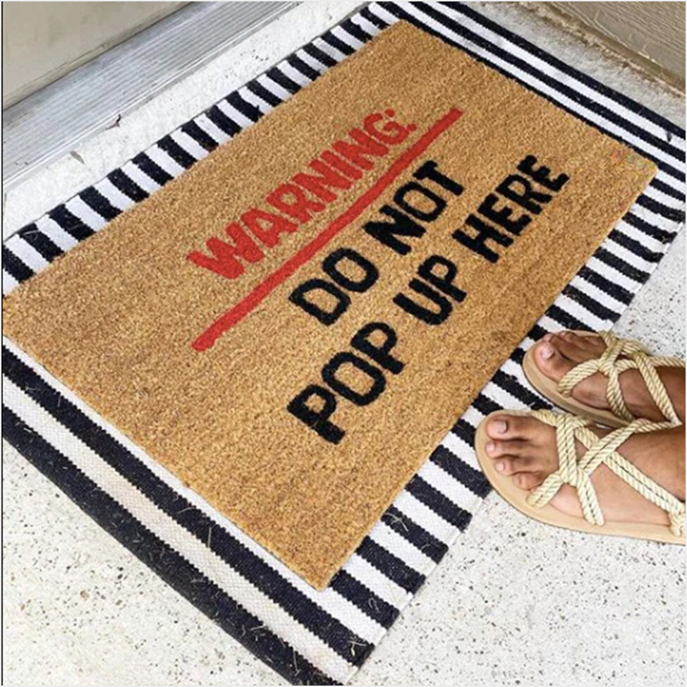 Warning Do Not Pop Up Here Doormat Funny Floor Mats House Warming Presents Gifts For BFF-1