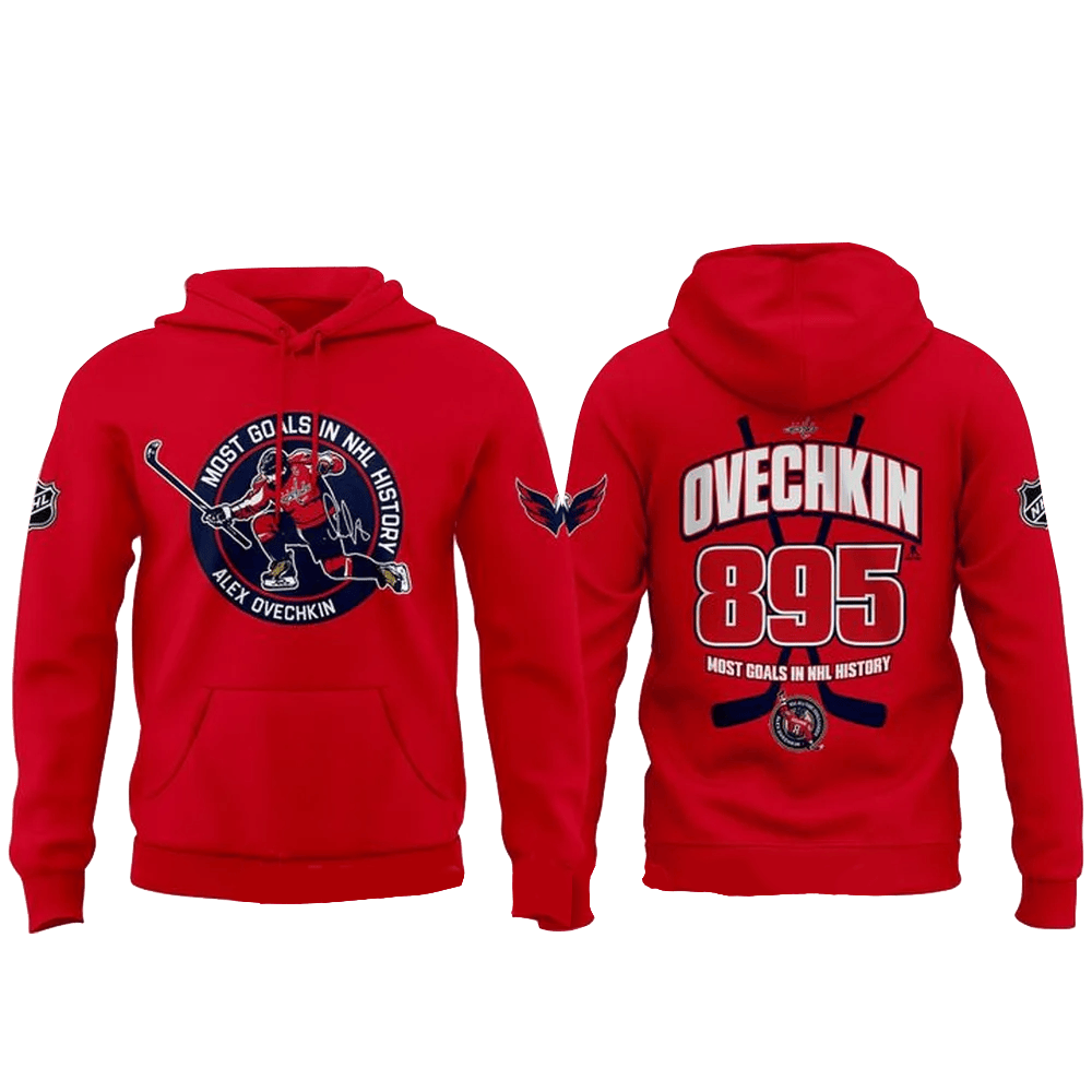 Washington Capitals Alex Ovechkin 895 Goals Record Special Hoodie Washington Capitals Merch-1
