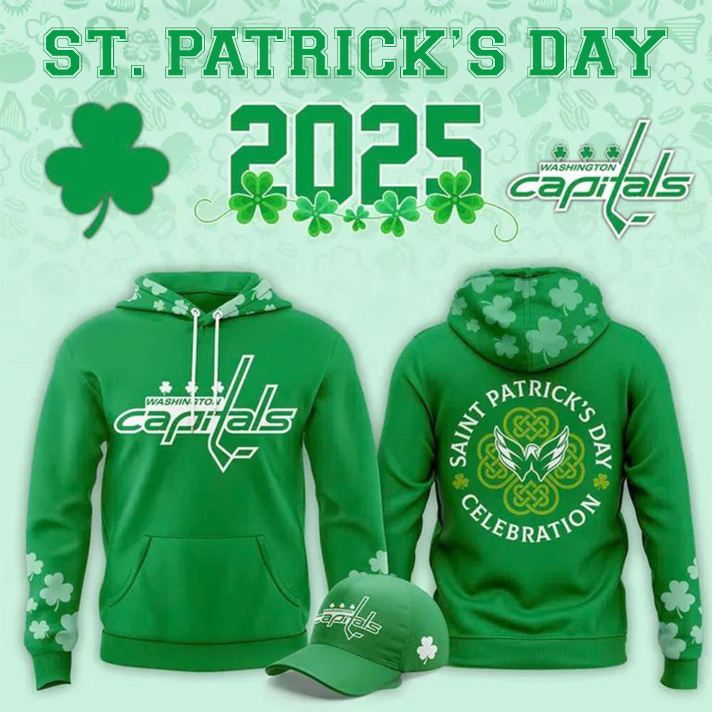 Washington Capitals St Patrick's Day 2025 Hoodie Good Gifts For Hockey Fans-1