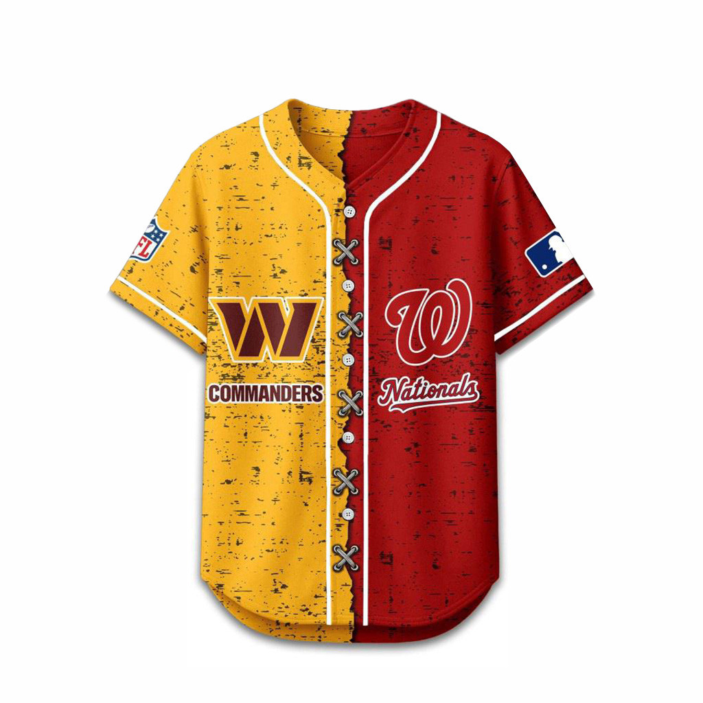Washington Commanders Mix Washington Nationals Sporty New Design Baseball Jersey Fan Merch-1