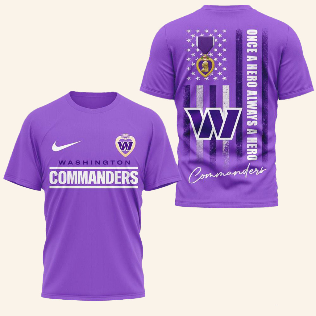 Washington Commanders National Purple Heart Day Shirt Washington Commanders Merch Him Gifts-1