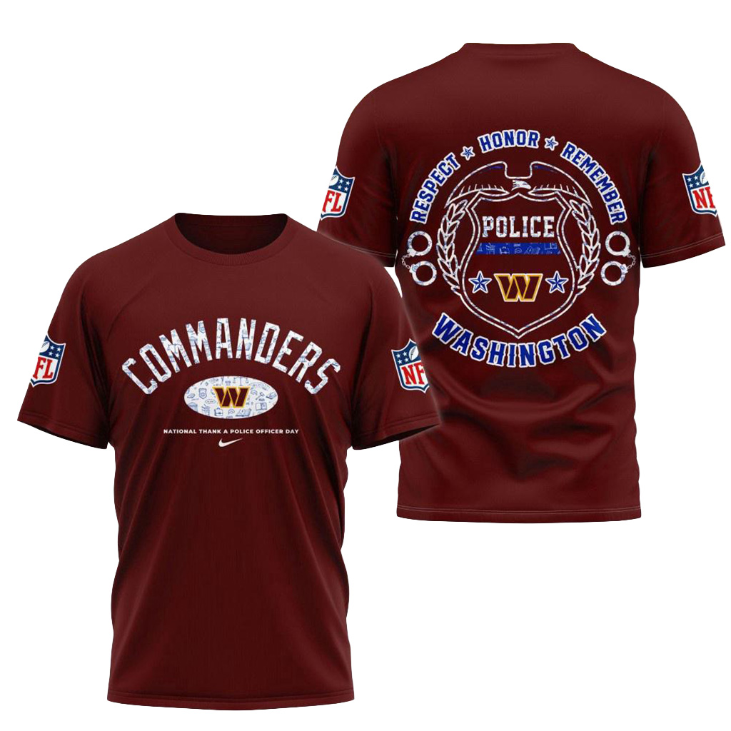 Washington Commanders National Thank A Police Officer Day Shirt Washington Commanders Merch-1