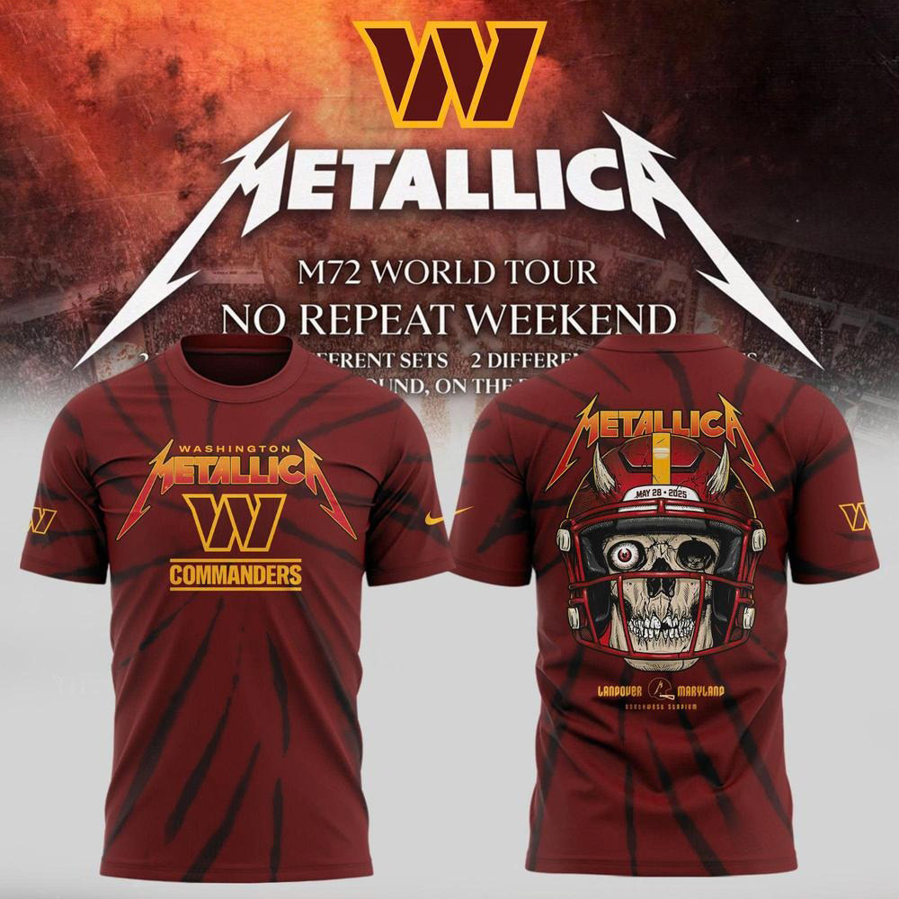 Washington Commanders X Metallica M72 World Tour T-Shirt Top Father's Day Gifts-1