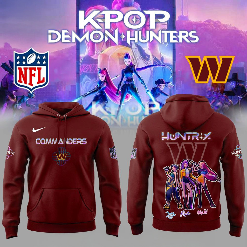Washington Commanders x KPop Demon Hunters Hoodie Washington Commanders Merch Fan Gifts-1