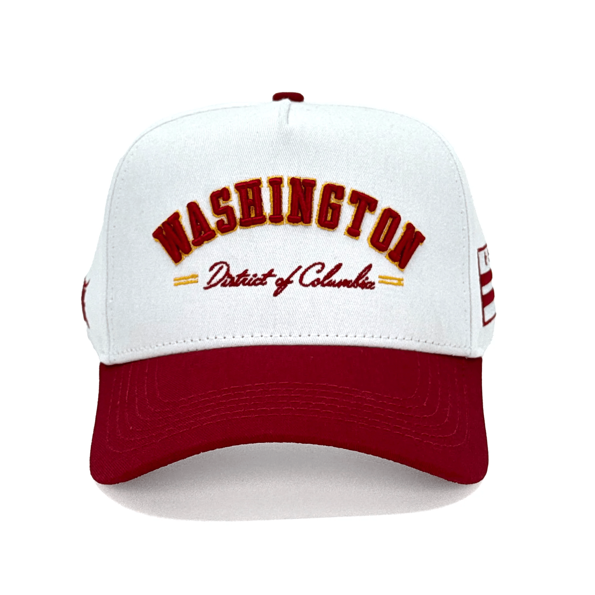 Washington DC White Maroon Embroidered Hat First Fathers Day Gift Ideas-1