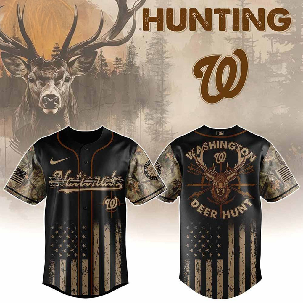 Washington Nationals MLB X Deer Hunting Baseball Jersey Nationals Merch Gifts For Deer Hunters-1