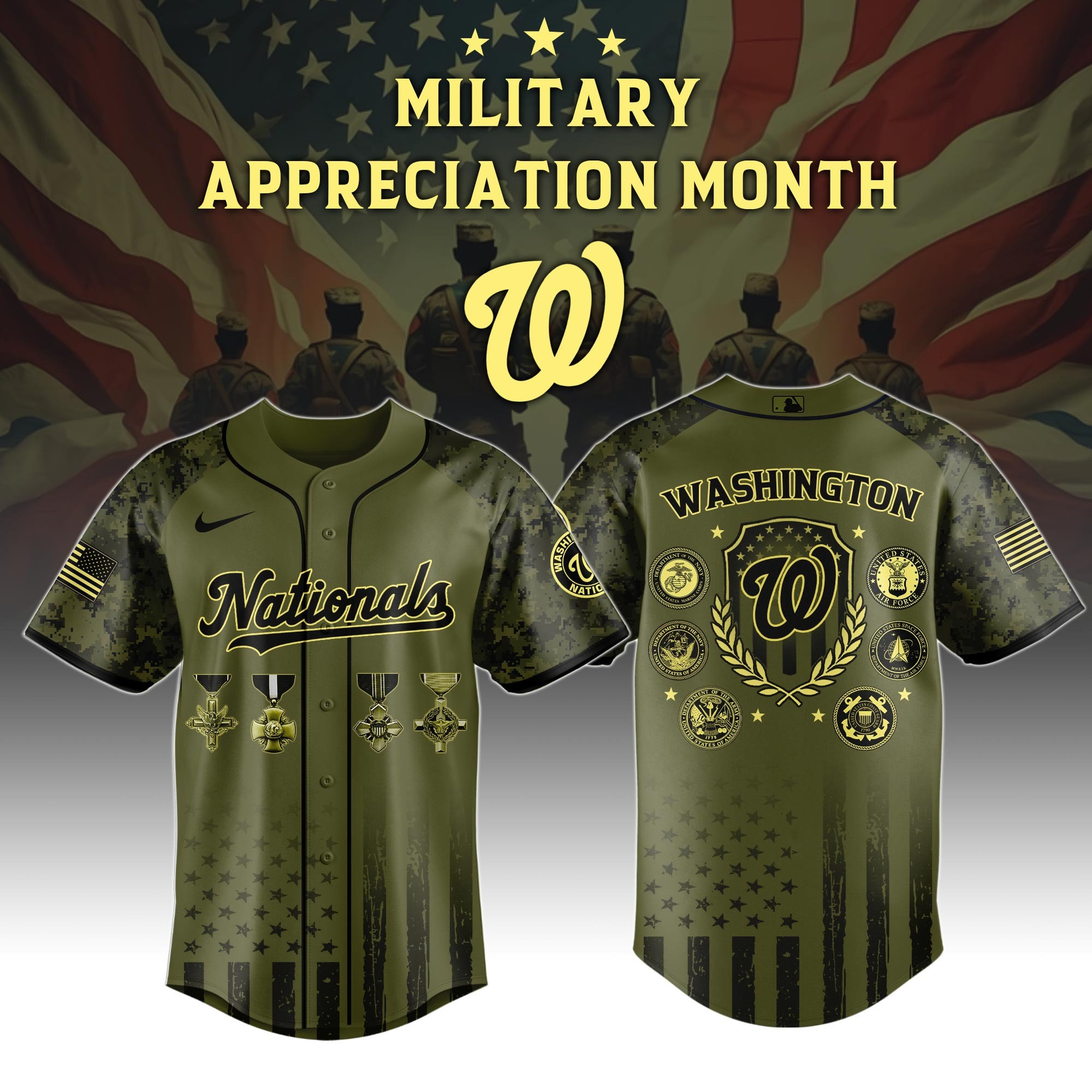 Washington Nationals MLB x Military Appreciation Month Special Edition Jersey 2025-1