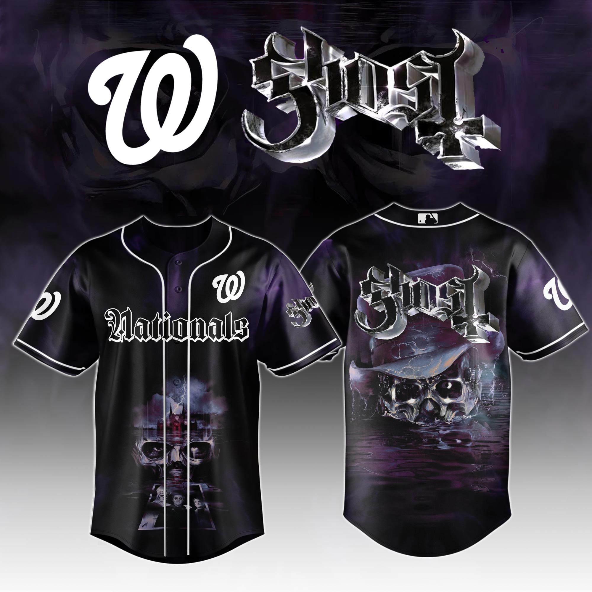Washington Nationals Mlb X Ghost Skeletour World Tour Baseball Jersey For Fans-1