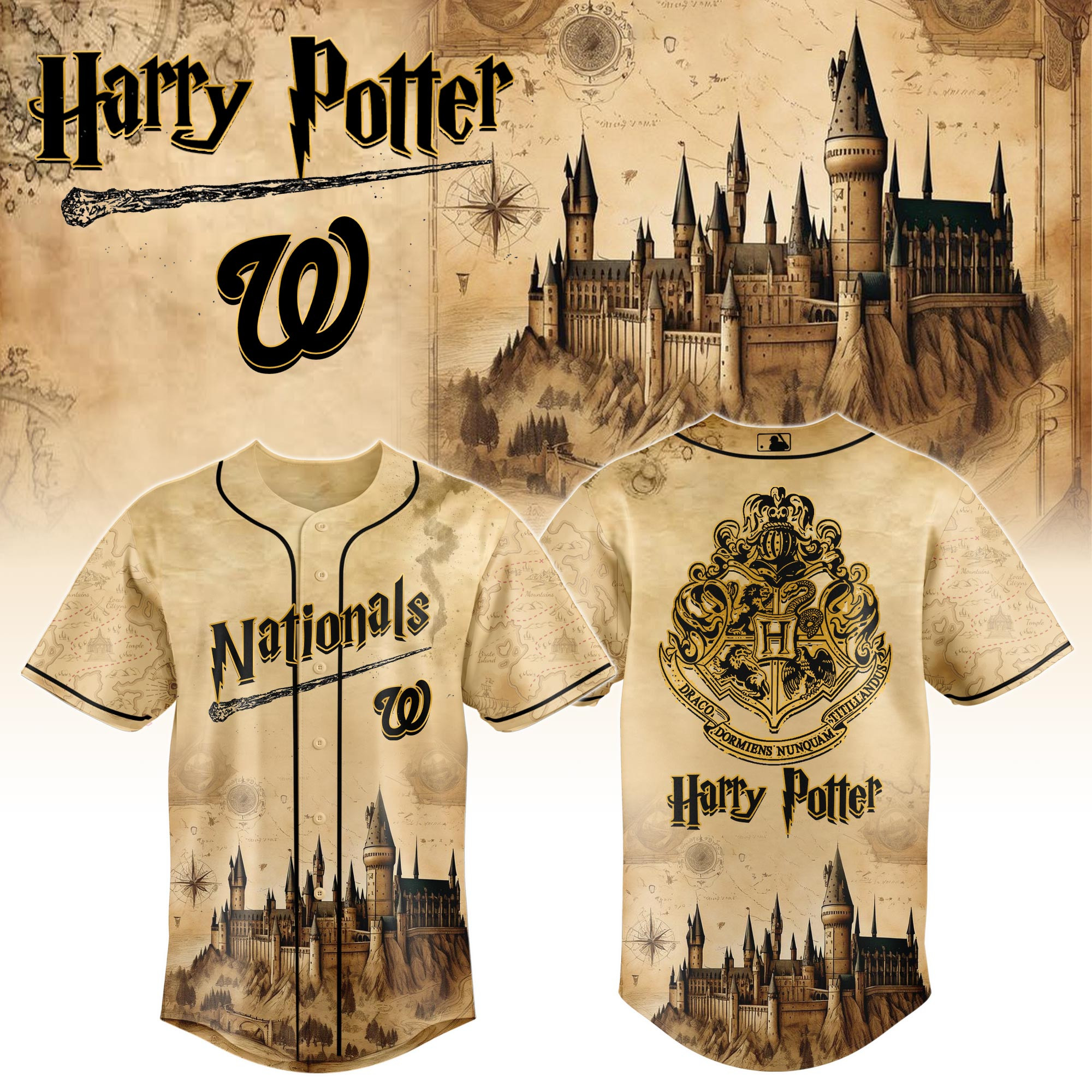 Washington Nationals Mlb X Harry Potter Hogwarts Baseball Jersey For Fan-1
