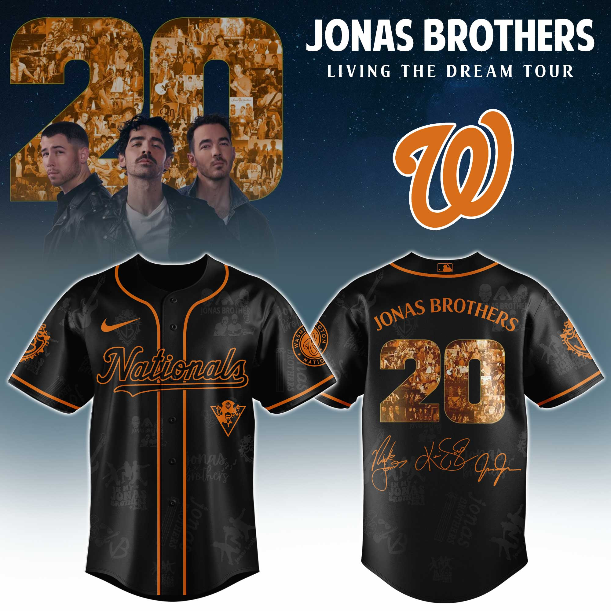 Washington Nationals Mlb X Jonas Brothers Tour Personalized Baseball Jersey For Fans-1