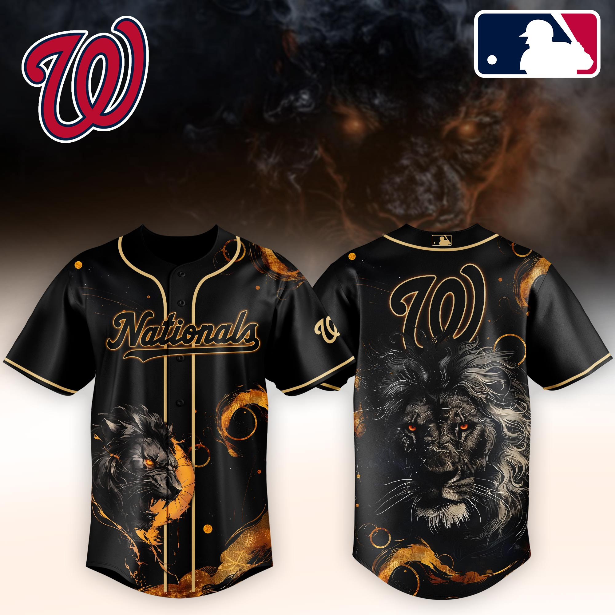 Washington Nationals Mlb X Lion Baseball Jersey For Fans-1
