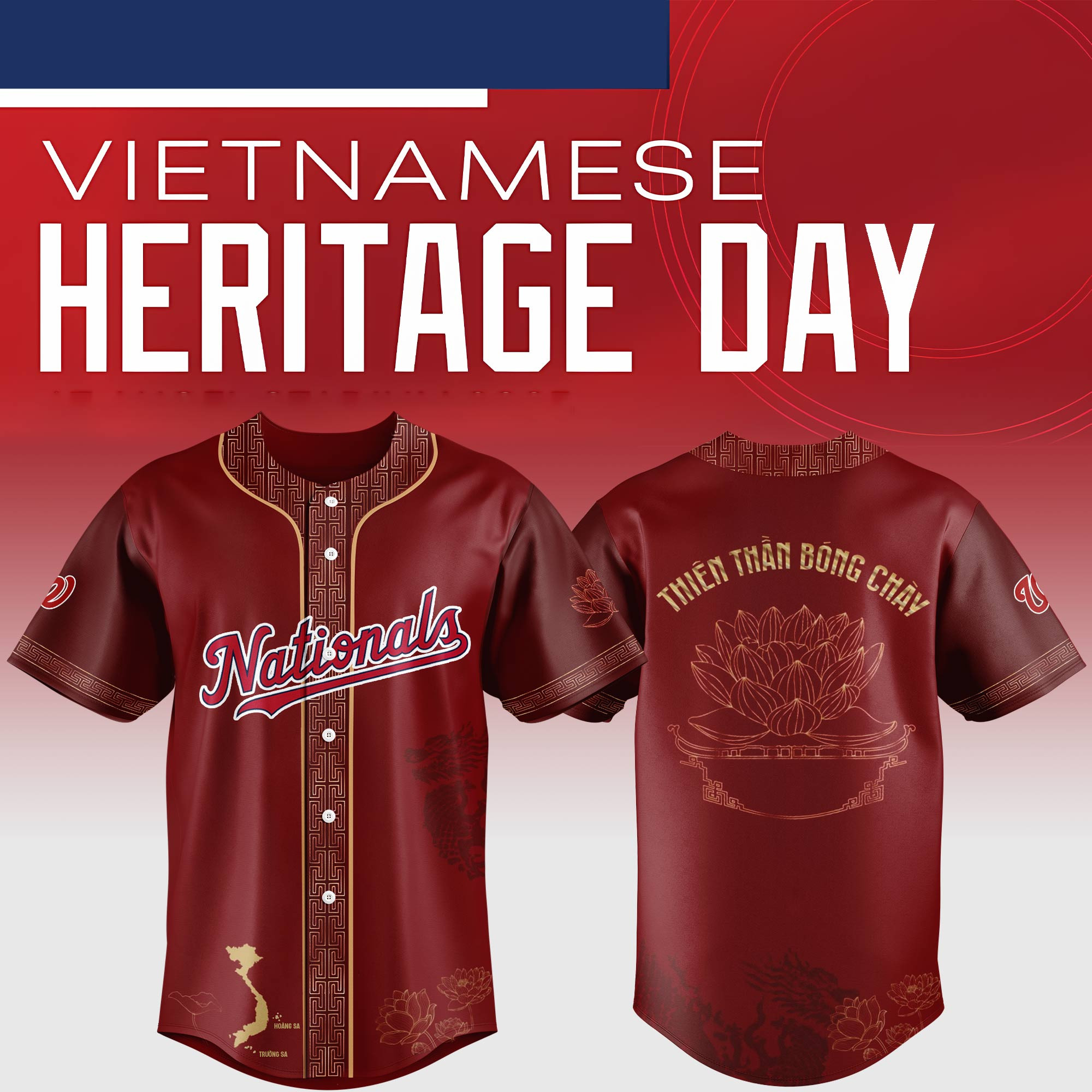 Washington Nationals Mlb X Vietnamese Heritage Night Baseball Jersey For Fans-1