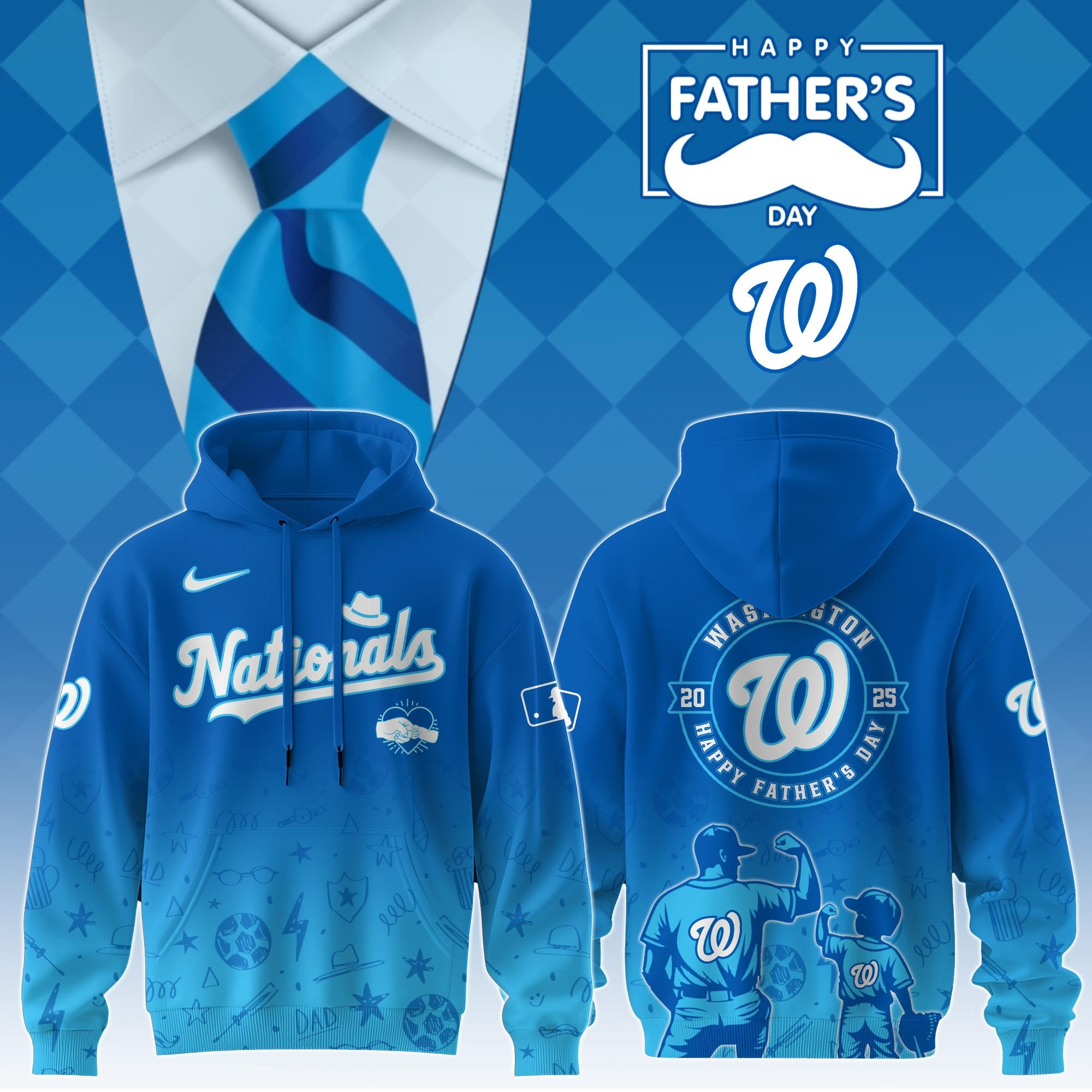 Washington Nationals Special Father's Day 2025 Limited Edition Hoodie Washington Nationals Merch-1 Washington Nationals Special Father's Day 2025 Limited Edition Hoodie Washington Nationals Merch-1