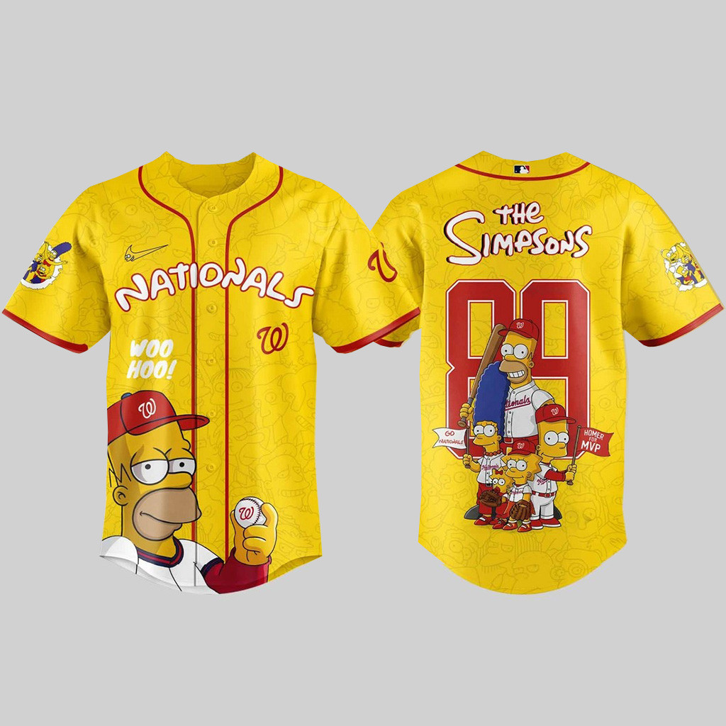 Washington Nationals X The Simpsons Baseball Jersey Washington Nationals Merch Fans Gifts-1