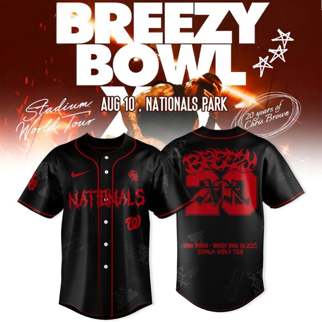 Washington Nationals x Breezy Bowl XX Tour 2025 Jersey Washington Nationals Merch Dad Gifts-1