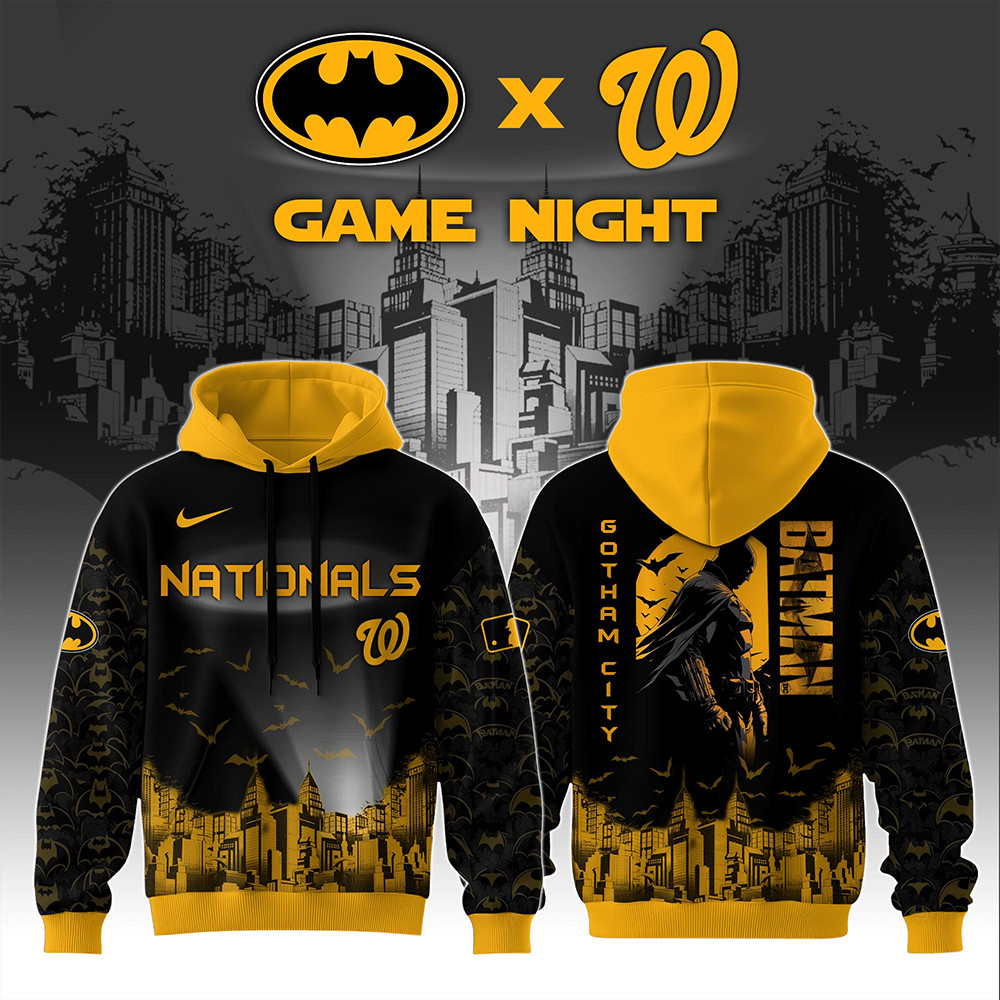 Washington Nationals x DC Batman Game Night Hoodie Gifts For Baseball Fans-1