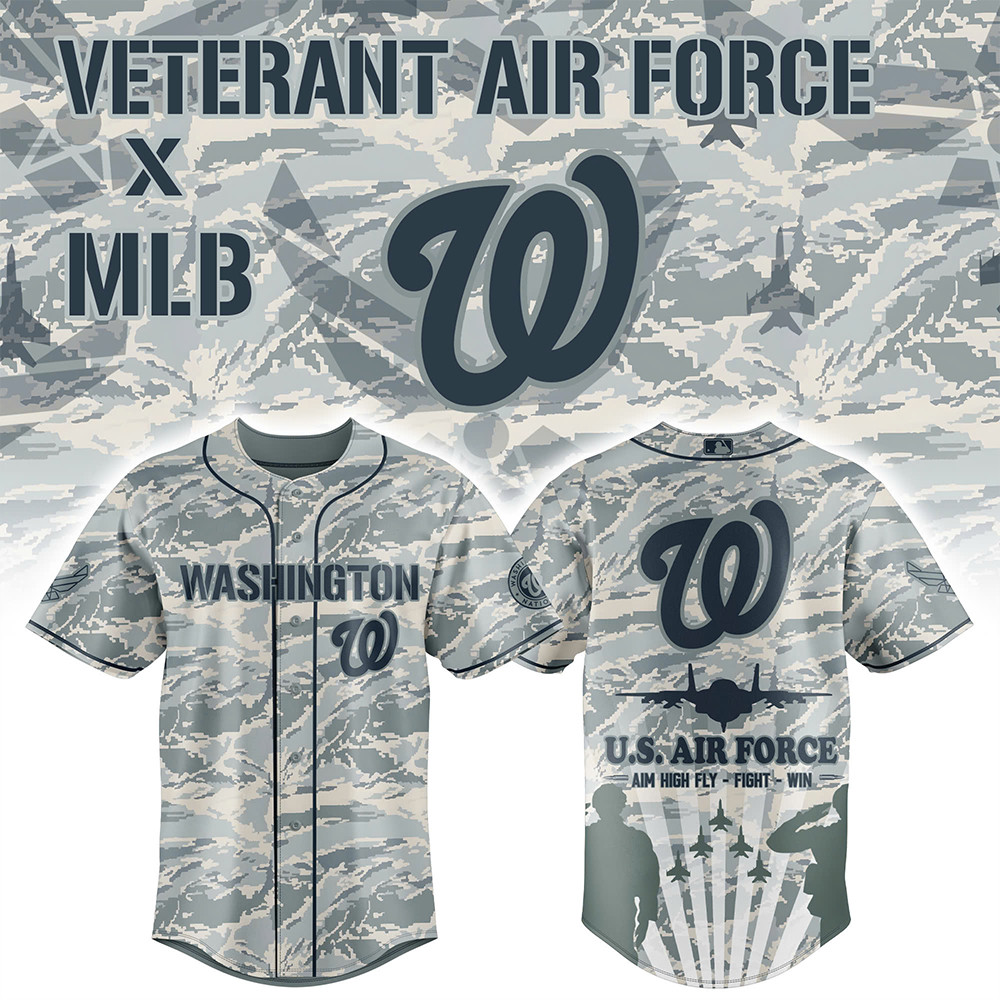 Washington Nationals x Veteran U.S Air Force 2025 Baseball Jersey Baseball Player Gift Ideas-1