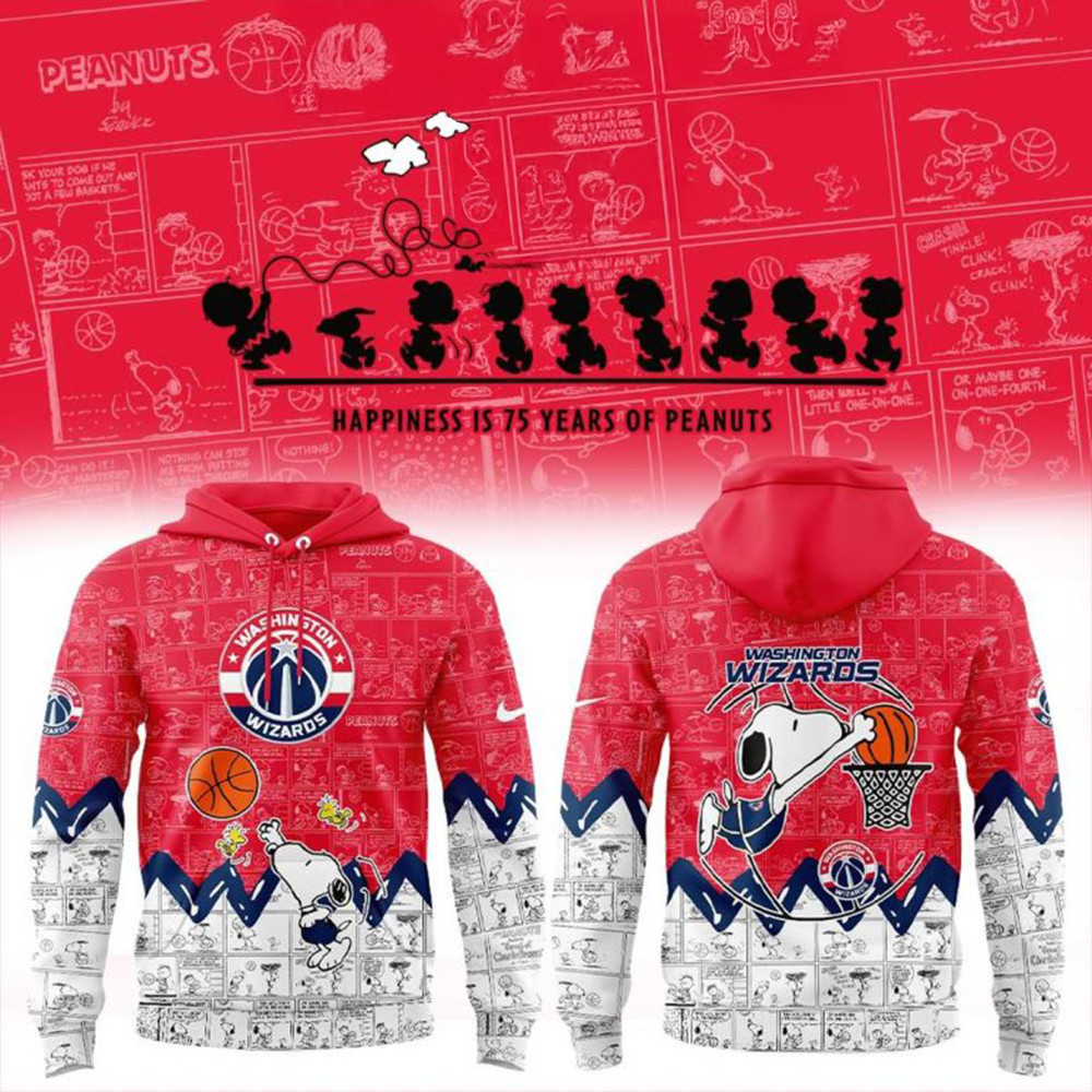 Washington Wizards 75th Anniversary Snoopy Peanuts Hoodie Basketball Fan Gifts-1