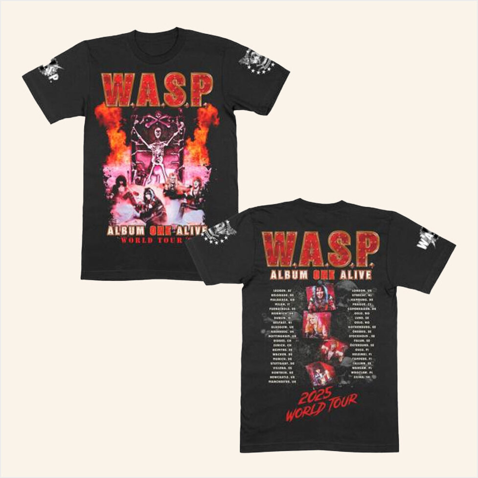 Wasp MFL Merch Album One Alive Band World Tour 2025 Black T-Shirt Fans Gifts Gifts For Fans-1