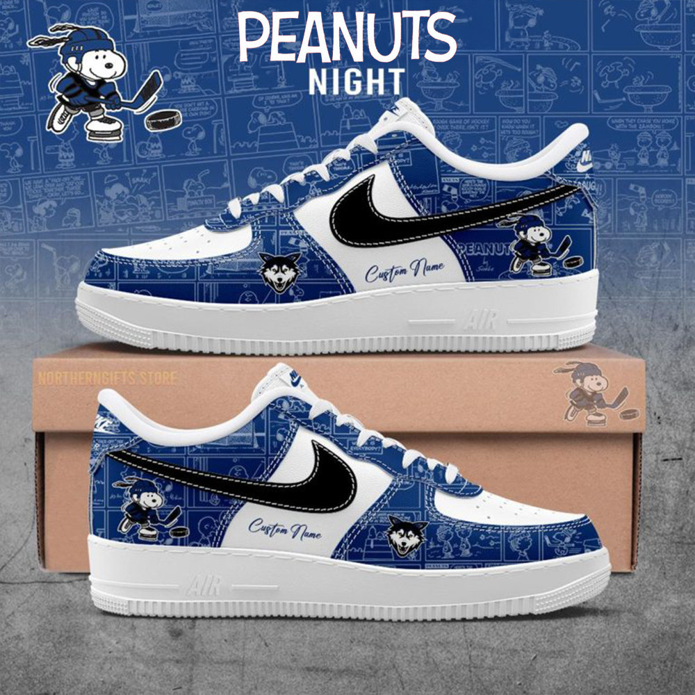 Watertown Wolves 75th Anniversary Of Peanuts Air Force 1 Shoes Presents For Hockey Fans-1 Watertown Wolves 75th Anniversary Of Peanuts Air Force 1 Shoes Presents For Hockey Fans-1