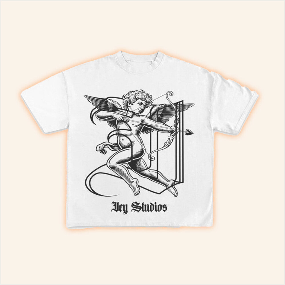 Wear Icy Merch Cupid White Graphic Cropped Shirt Gifts For Wife Birthday Gifts For Best Friend-1