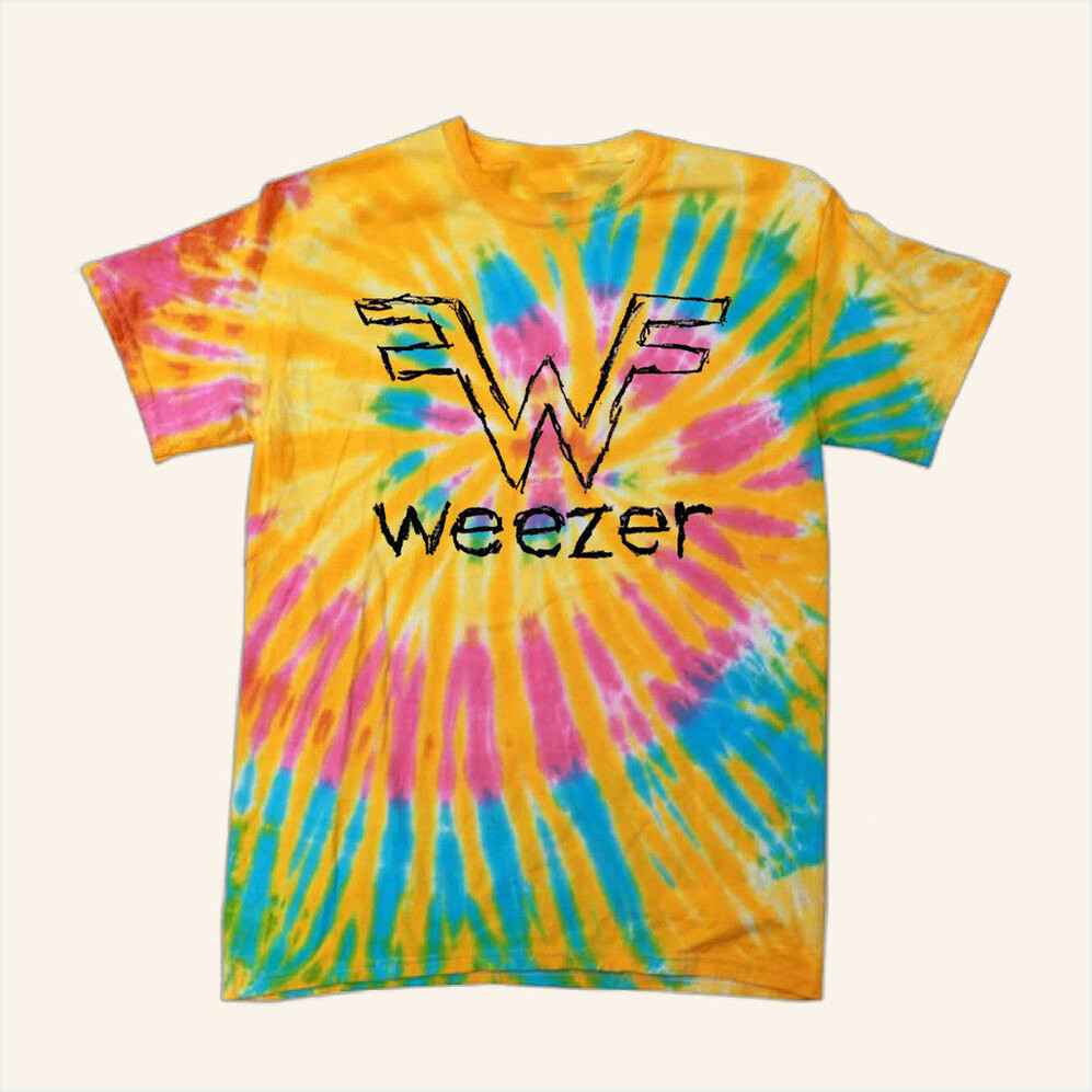 Weezer Merch Scribbles Logo Tie Dye Shirt Gifts For Friends Birthday Gifts For Her-1