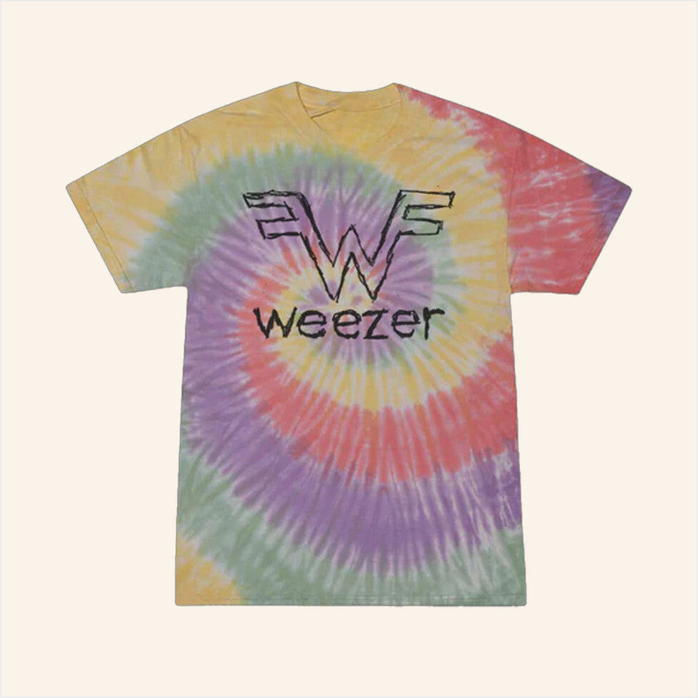 Weezer Merch Scribbles Logo Tie Dye T-Shirt Gifts For Besties Birthday Gifts For Brother-1
