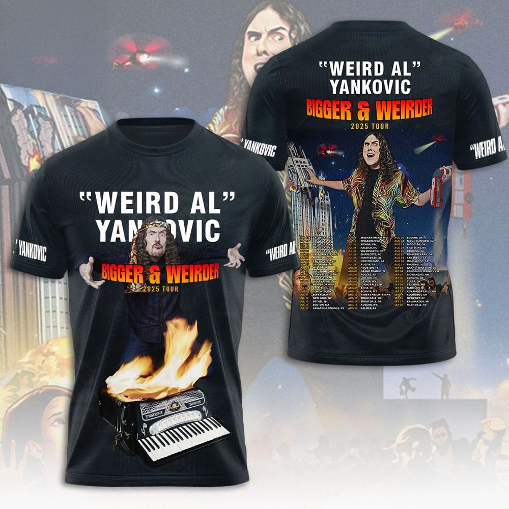 Weird Al Yankovic Bigger Weirder 2025 Tour T-Shirt Dad Fathers Day Gifts-1