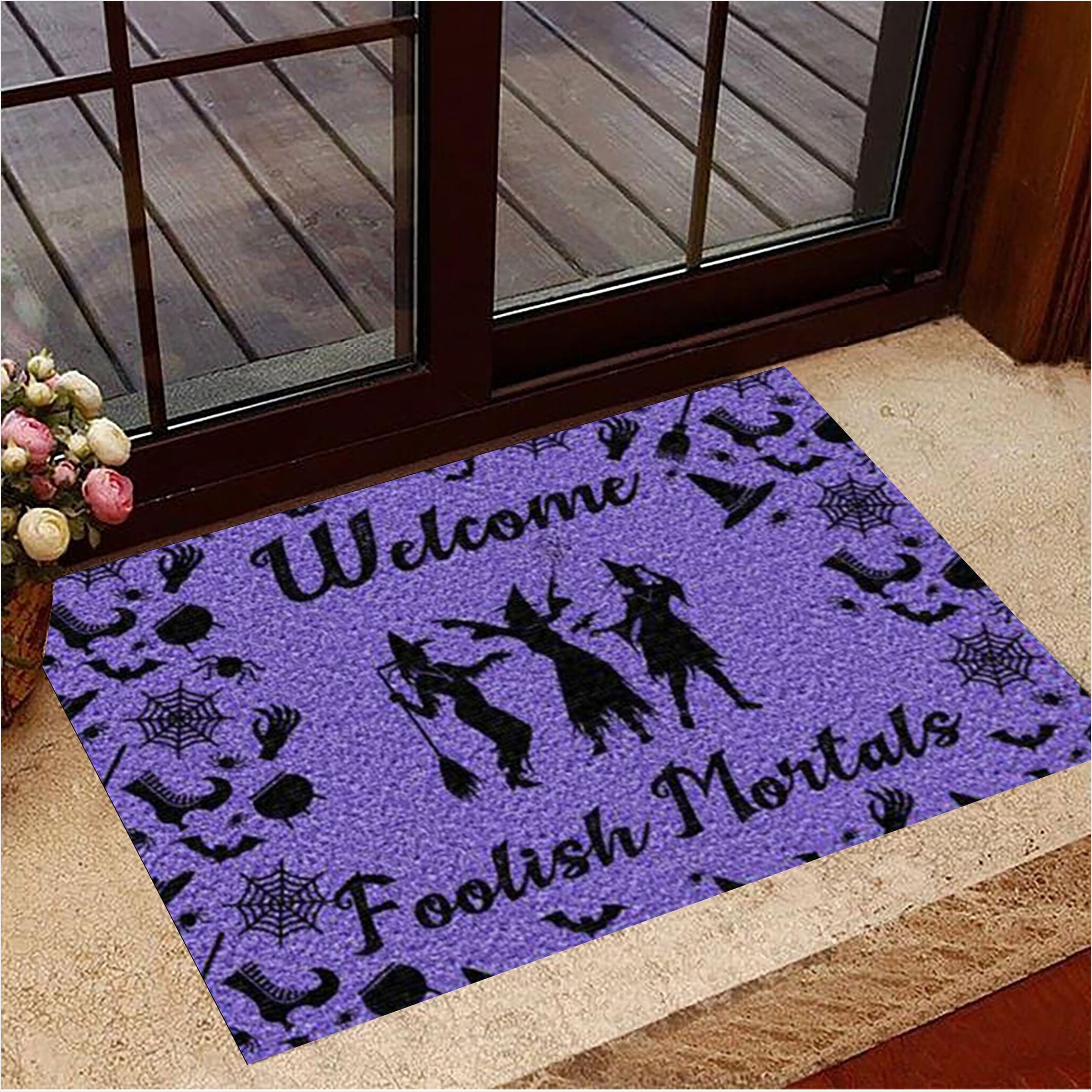 Welcome Foolish Mortal Witch Doormat Spooky Doormat Halloween Gifts Gifts For Best Friend-1