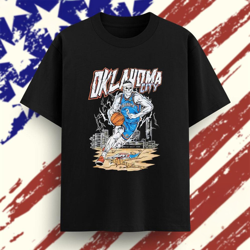 Welcome To Basketball Oklahoma City Thunder Skeleton Player T-Shirt OKC Merch Dad Gifts-1