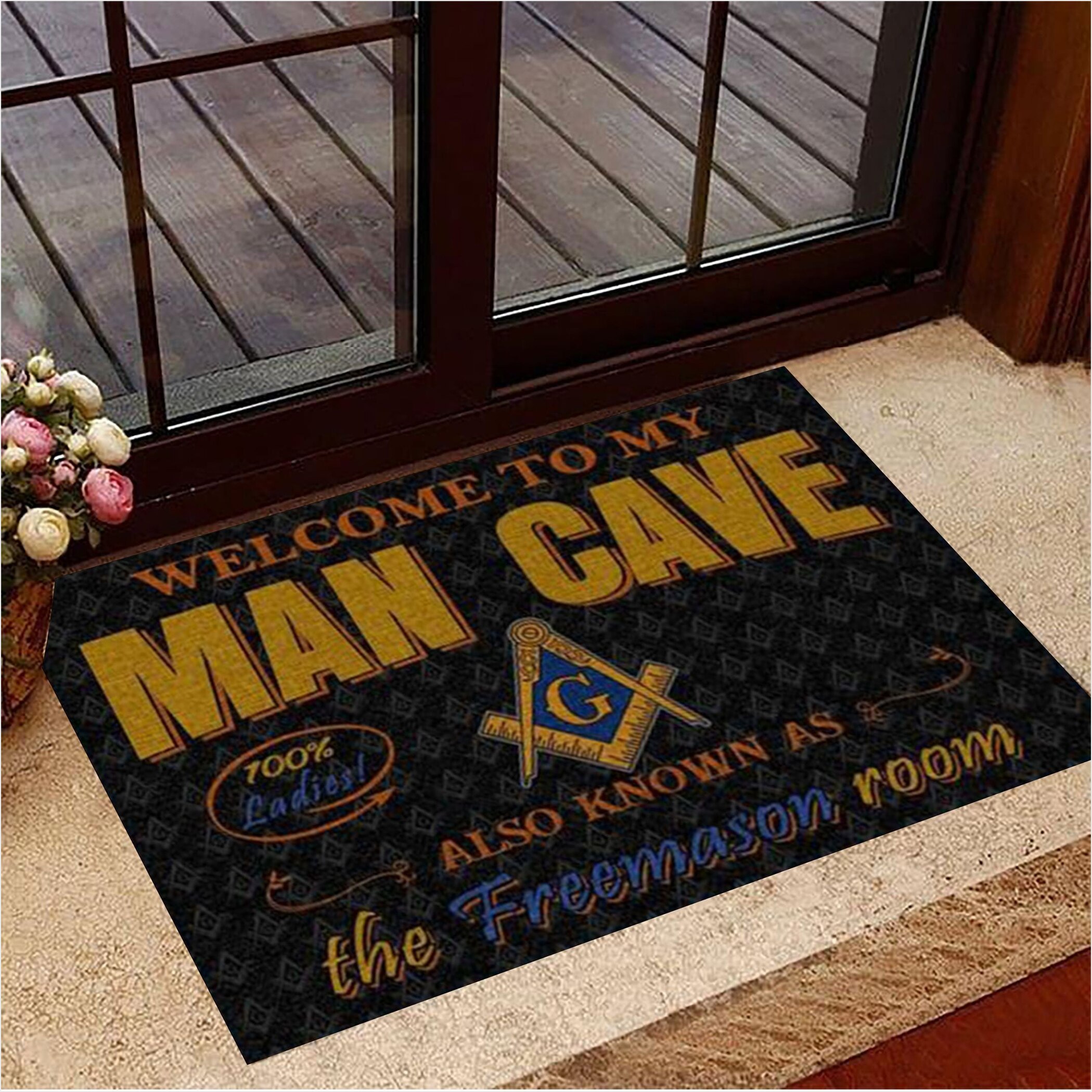 Welcome To My Man Cave Also Known As The Freemason Room Doormat Cool Welcome Mats Home Decor-1