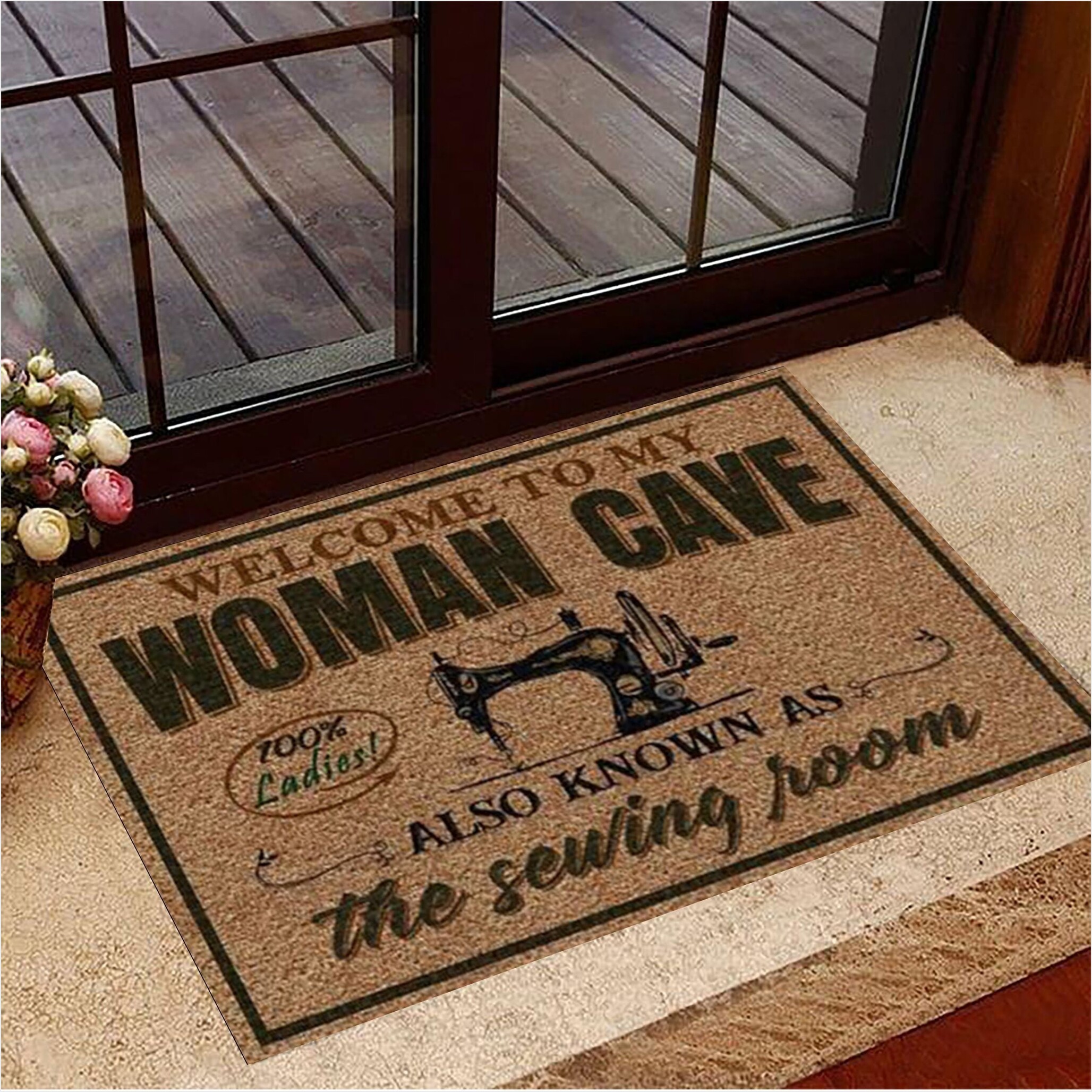 Welcome To My Woman Cave Also Known As Sewing Room Doormat Retro Doormat Home Decoration-1