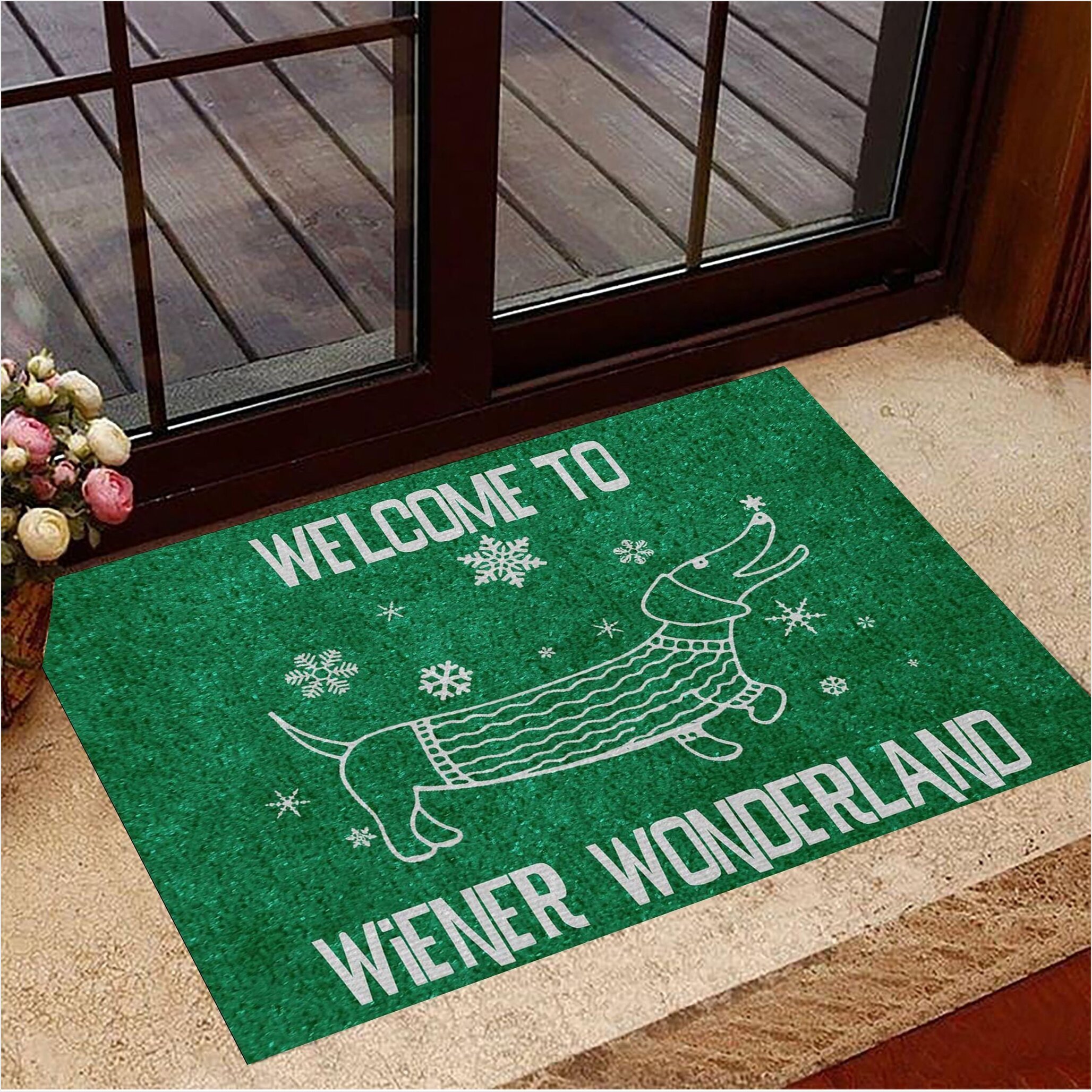 Welcome To Wiener Wonderland Dachshund Doormat Cute Welcome Mats Christmas Gifts Gifts For Fans-1