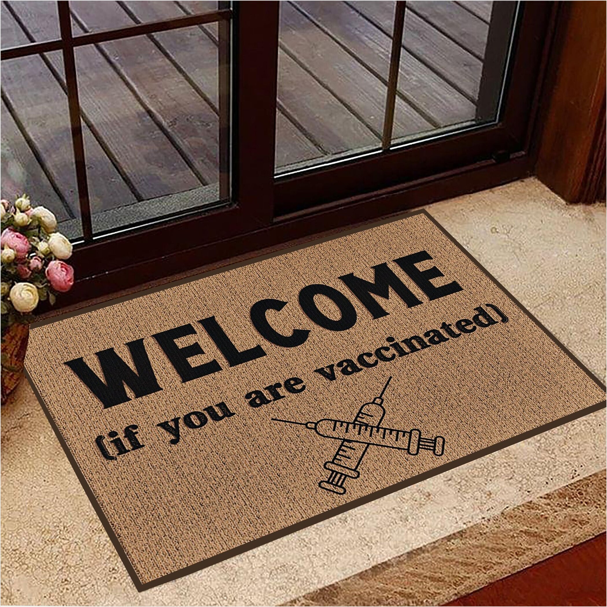 Welcome Vaccinated Doormat If You Vaccinated Welcome Mat Hilarious Best Gift 2021 Gifts For BFF-1