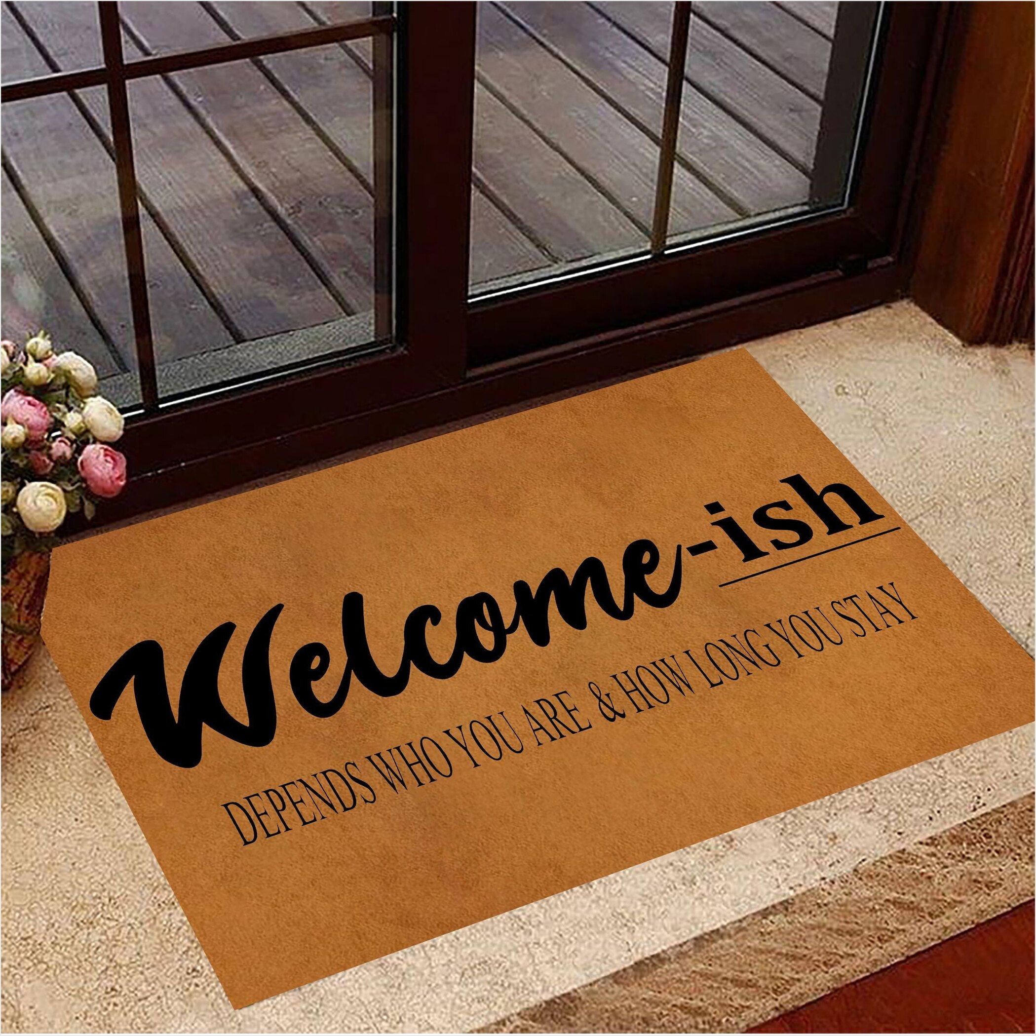 Welcome-ish Depends On Who You Are Doormat Best Indoor Door Mats Home Decor Gifts For Friends-1