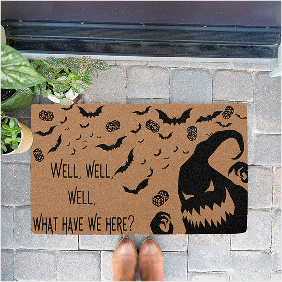Well Well Well What Have We Here Oogie Boogie Doormat Witchy Halloween Doormat Welcome Mat-1