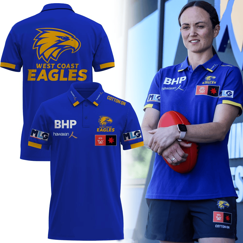 West Coast Eagles AFLW Special Polo Shirt West Coast Eagles Merch Great Mother's Day Gifts-1