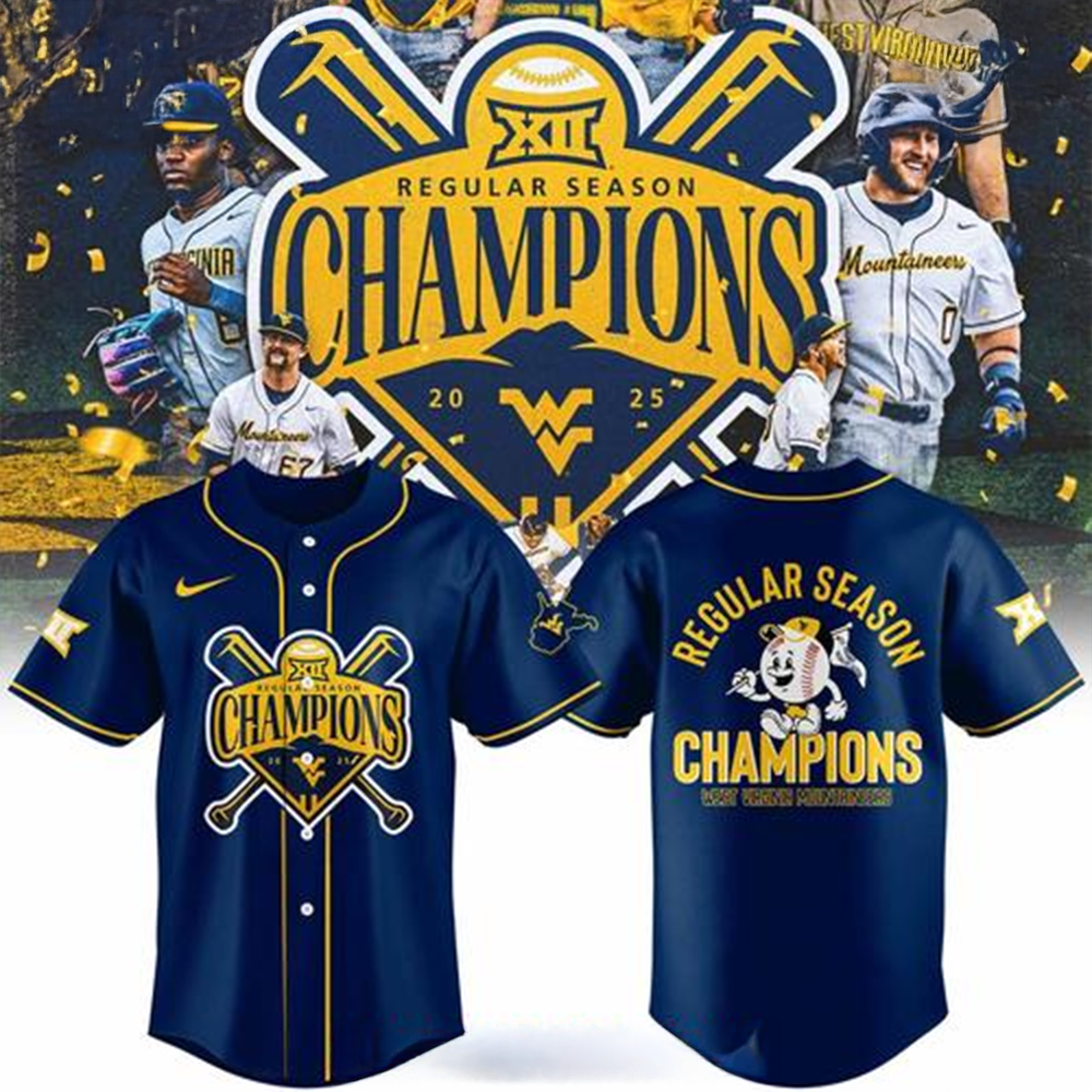 West Virginia Mountaineers Regular Season 2025 Special Baseball Jersey Good Gifts For Dads-1