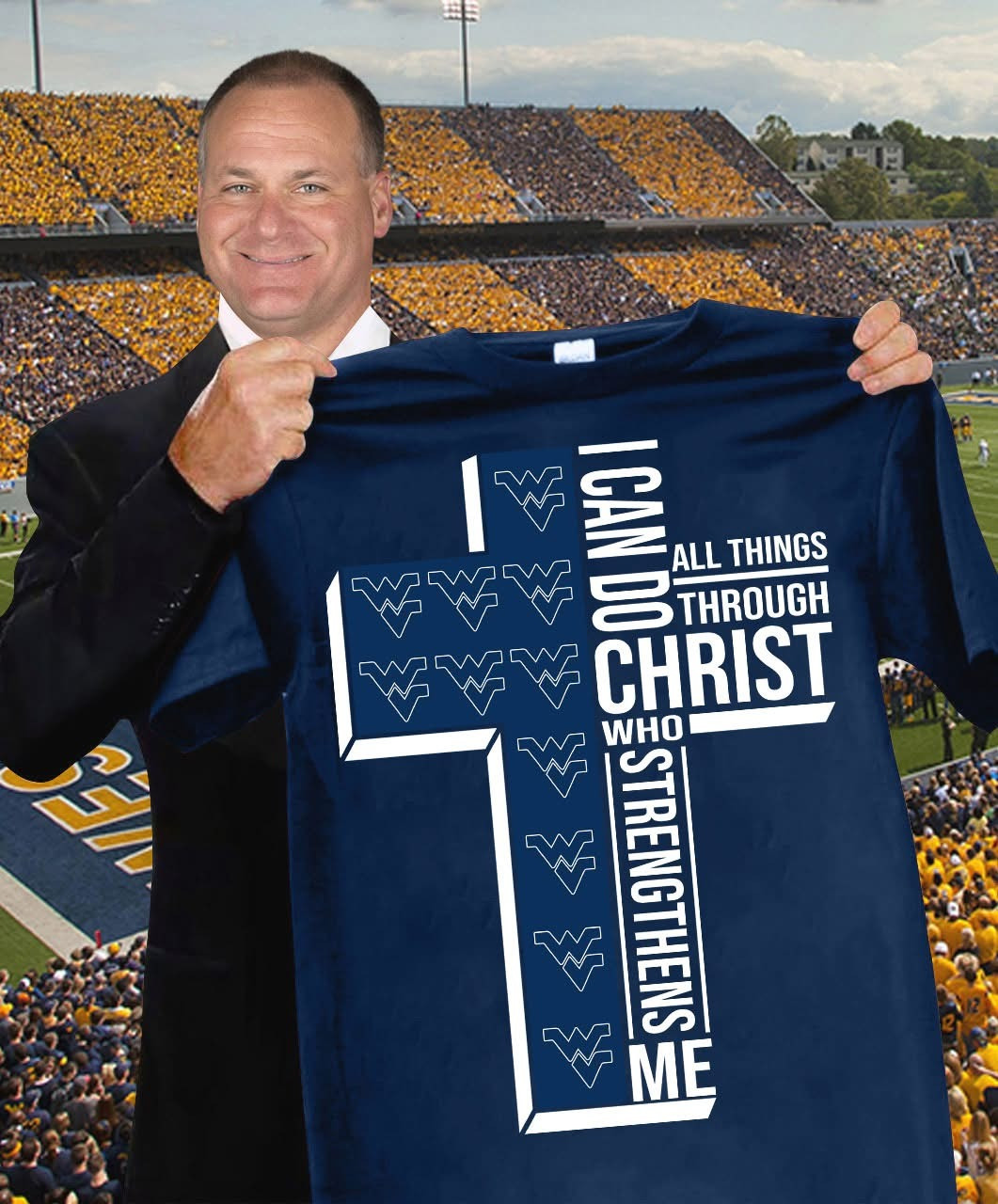 West Virginia University I Can Do All Things Through Christ Shirt West Virginia University Merch-1