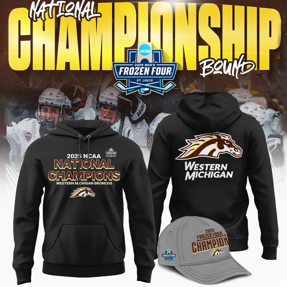 Western Michigan Broncos Hoodie Frozen Four Championship 2025 Hoodie Gifts For Fans-1