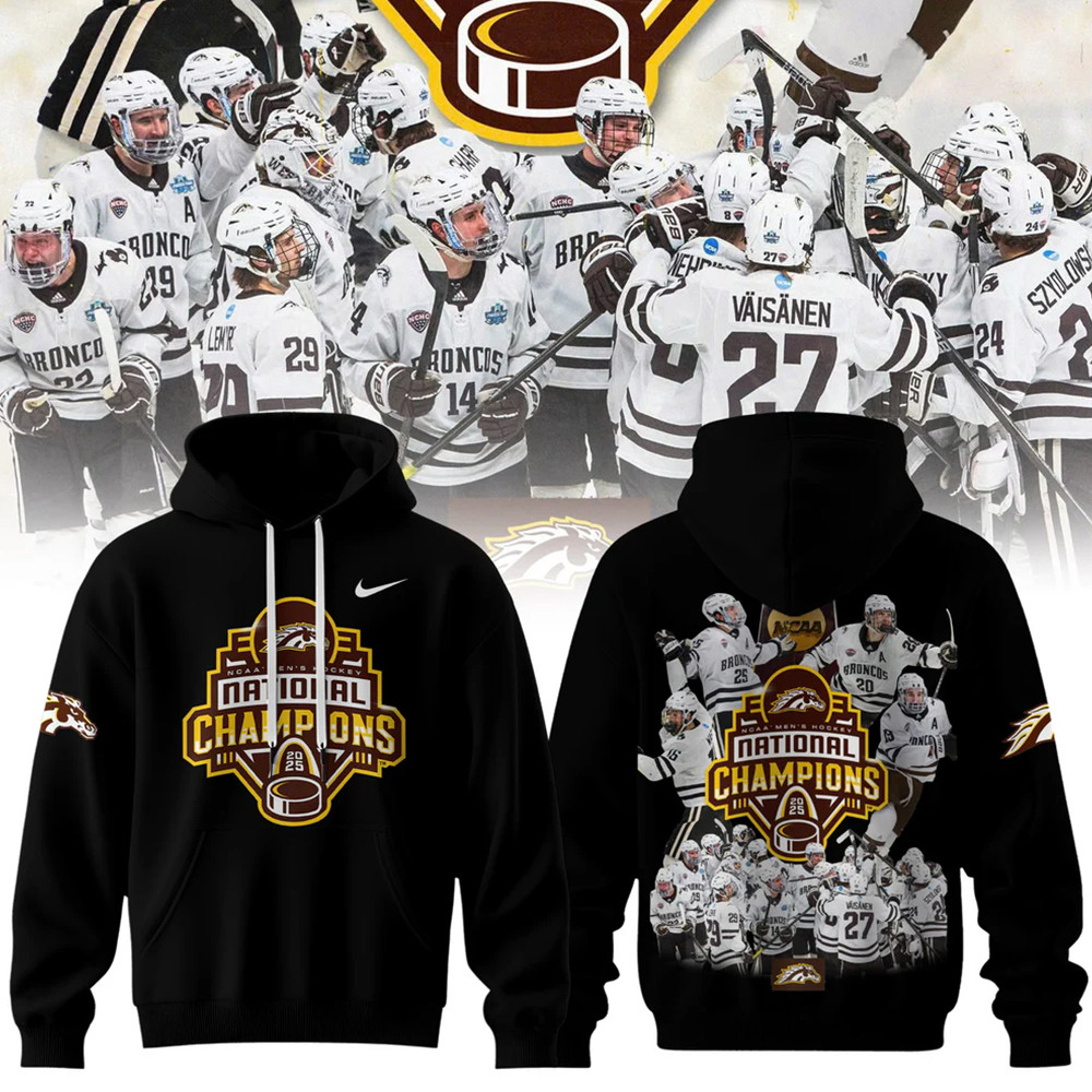 Western Michigan Broncos Men's Ice Hockey National Champions 2025 Hoodie Boyfriend Gifts-1