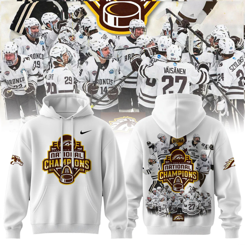 Western Michigan Broncos Men's Ice Hockey National Champions 2025 Hoodie Fans Gifts-1